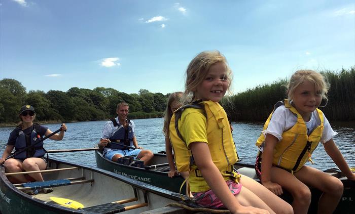 family canoe trip on the River Teifi Cardigan